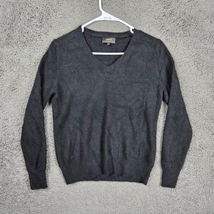 Quince Women Black 100% Mongolian Cashmere V-Neck Sweater Size S SHWDC01 FA/24